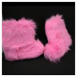 Pair of Pink Faux Fur Boots