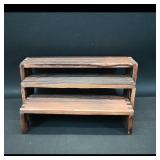 Three-Tier Wooden Display Stand ï¿½ Rustic Finish