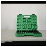 Socket Set in Green Hard Plastic Carry Case