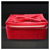Red Velvet Bow Cosmetic Train Case