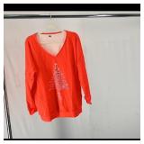 XOXO Women's Red V-Neck Pullover Sweatshirt