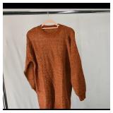 Long Rust Cable-Knit Sweater ï¿½ Women's