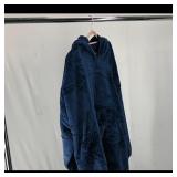 Oversized Navy Plush Wearable Blanket Hoodie