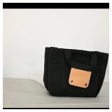 Black Canvas Tote Bag with Front Pocket ï¿½ Brand...