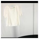 White Eyelet Short-Sleeve Blouse ï¿½ Women's
