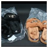 Pair of Furry Slide Sandals Size 10 (2 pairs)