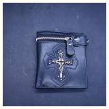 Black Bifold Wallet with Cross Emblem ï¿½ Brand...