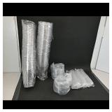 Assortment of Clear Disposable Plastic Cups &...