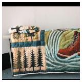 Quilted Throw Blanket with Outdoor Print