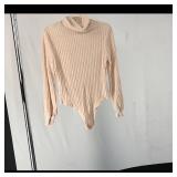 Ribbed Long-Sleeve Turtleneck Bodysuit ï¿½ Neutral