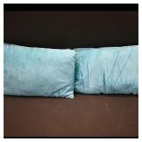 Pair of Teal Rectangular Throw Pillows