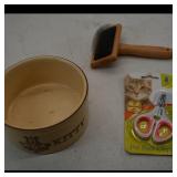 Kitty Pet Nail Clipper OneCut + Bowl & Brush Set