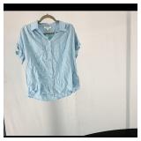 Light Blue Short-Sleeve Button-Up Shirt ï¿½ Womenï¿½s
