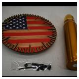 Assortment: Bullet-Shaped Metal Flask &...