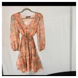 Zara TRF Women's Floral V-Neck Dress, Size S