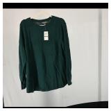 Green Cotton Long-Sleeve Sweater ï¿½ Size 2XL
