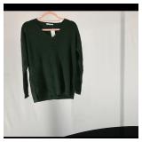 Women's Pink Clover Green V-Neck Sweater ï¿½ Size S