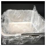 Small Rectangular Stainless Steel Food Pan on Rack