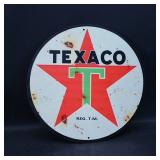 Texaco Round Star T Metal Sign