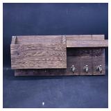 Wall-Mounted Wooden Mail & Key Organizer