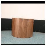 Pair of Round Walnut-Finish Pedestal Tables