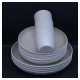 Assortment of Beige Stoneware Dinnerware (32 pcs)