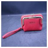 Baellerry Small Leather Wristlet Wallet - Red
