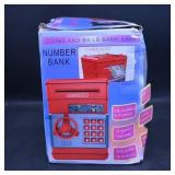 Number Bank Coins and Bills Bank Safe