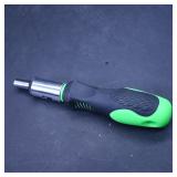 Ratchet-Style Screwdriver, Green/Black Handle