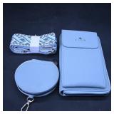 LIOR Blue Crossbody Wallet Set with Strap