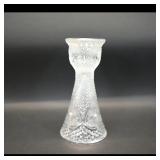 Pressed Glass Candlestick Holder  Clear