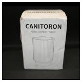 CANITORON Glass Makeup Brush Holder 2 Pack,...