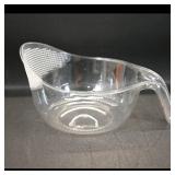 Clear Plastic Mixing Bowl with Pour Spout & Handle