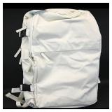 White Padded Backpack  Brand Not Visible