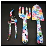 Hand Trowel, Hand Fork & Pruner Set  Floral...