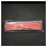 Travel Cutlery Set with Zipper Case  Coral
