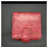 Dora Small Red Faux-Croc Jewelry Case