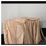 Beige Faux Fur Throw Blanket  Brand Not Visible