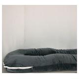 Oversized U-Shaped Body Pillow  Gray, Velour...