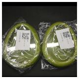 Pair of Green Egg-Shaped Plastic Containers
