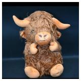 Plush Highland Cow Stuffed Animal  Brown