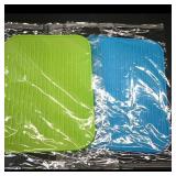 Silicone Pot Holders, Pair (Green & Blue)