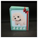 Toy Walking Barking Dog  White Plush Figurine