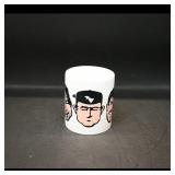 White Ceramic Mug with Cartoon Faces  Brand...