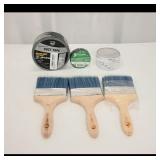 Assortment of Duct Tape Rolls & Paint Brushes...