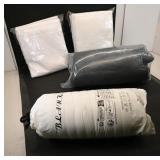 Assortment: 2 White Sheet Sets, Green Blanket,...