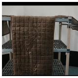 Quilted Plush Throw Blanket  Brown