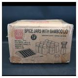 Le'Raze Pack of 12 Spice Jars with Bamboo Lids...