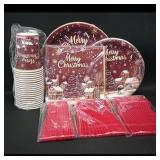 Merry Christmas Disposable Party Dinnerware Set