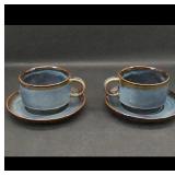 MIKIGEY Blue Cup & Saucer Sets (2)